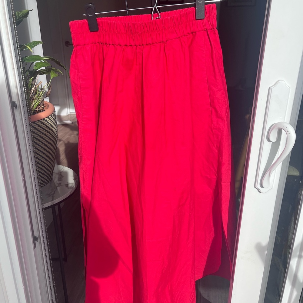 Massimo Dutti Bright Red A-Line Skirt